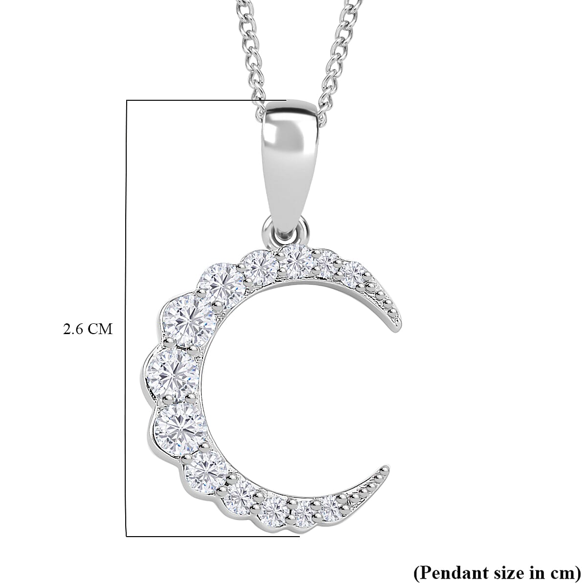 RADIANTA Premium D Colour VVS1 GRA Certified Moissanite (VVS1-D) Pendant with Chain (Size 18) in Rhodium Overlay Sterling Silver RADIANTA Premium D Colour VVS1 GRA Certified Moissanite (VVS1-D) Pendant with Chain (Size 18) in Rhodium Overlay Sterling Silver