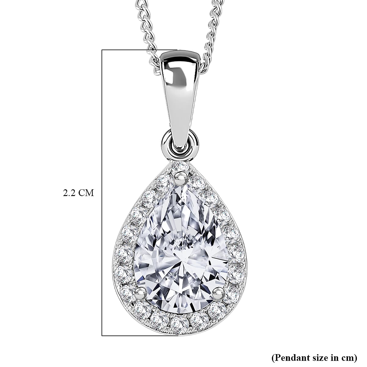 RADIANTA Premium Moissanite - GRA Certified (VVS1-D) Pendant with Chain (Size 18) in Rhodium Overlay Sterling Silver 2.23 Ct. RADIANTA Premium Moissanite - GRA Certified (VVS1-D) Pendant with Chain (Size 18) in Rhodium Overlay Sterling Silver 2.23 Ct.
