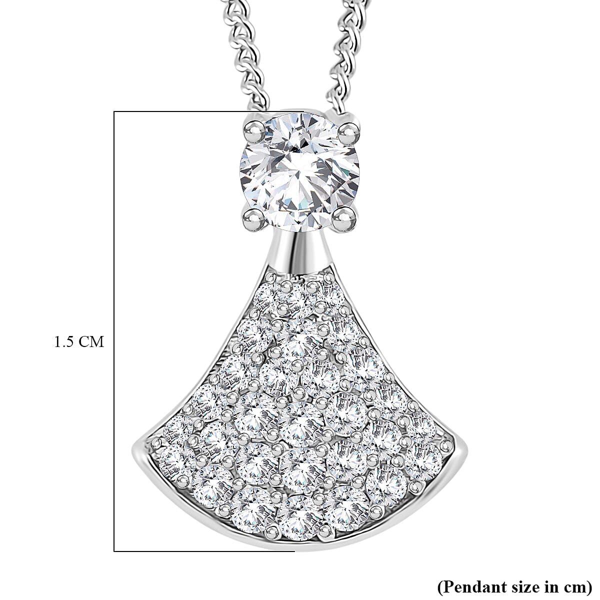 RADIANTA Premium Moissanite - GRA Certified (VVS1-D) Moissanite Pendant with Chain (Size 18) in Rhodium Overlay Sterling Silver 2.0 Ct. RADIANTA Premium Moissanite - GRA Certified (VVS1-D) Moissanite Pendant with Chain (Size 18) in Rhodium Overlay Sterling Silver 2.0 Ct.