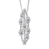 RADIANTA GRA Certified 1.65 Ct. Moissanite Bubble Pendant with Chain (Size 18) in Rhodium Overlay Sterling Silver (D-VVS1)