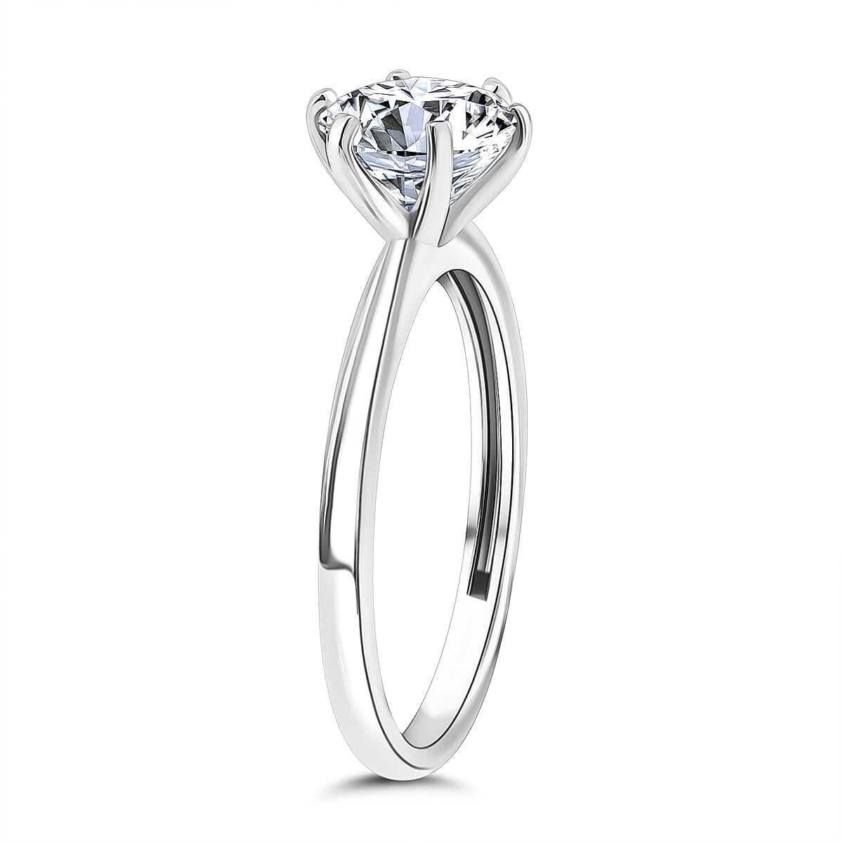 RADIANTA Moissanite - Set of 2 - GRA Certified (VVS1-D) Moissanite Ring in Rhodium Overlay Sterling Silver 3.50 Ct.