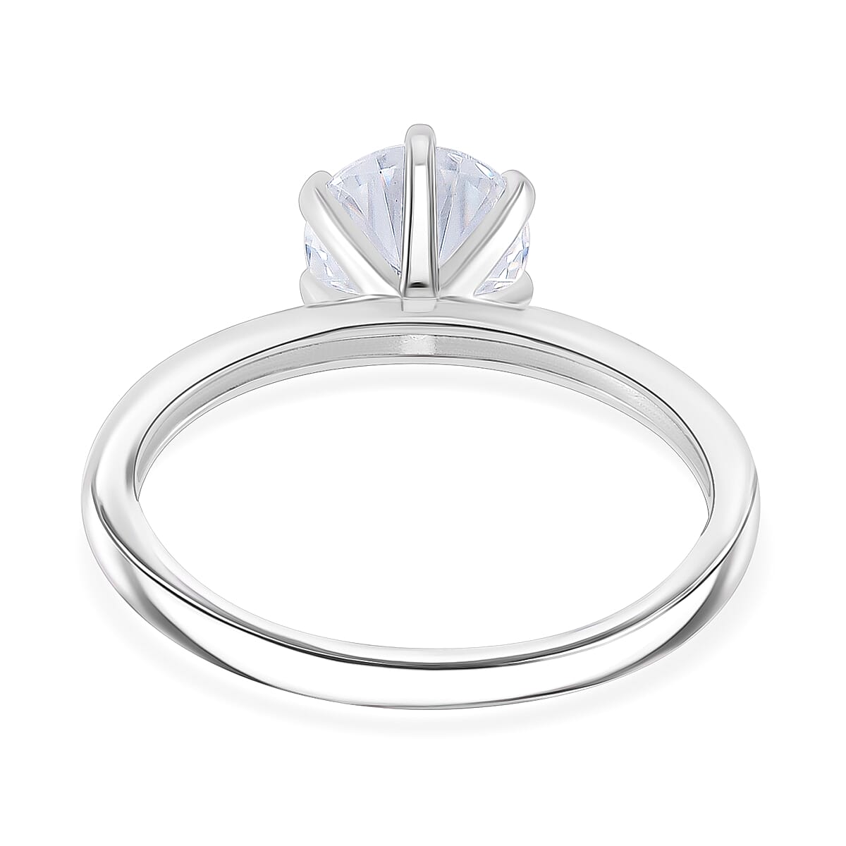 RADIANTA Moissanite - Set of 2 - GRA Certified (VVS1-D) Moissanite Ring in Rhodium Overlay Sterling Silver 3.50 Ct.