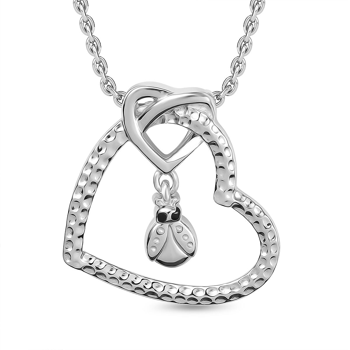 Blue Sapphire Pendant with Chain (Size 20) in Rhodium Overlay Sterling Silver