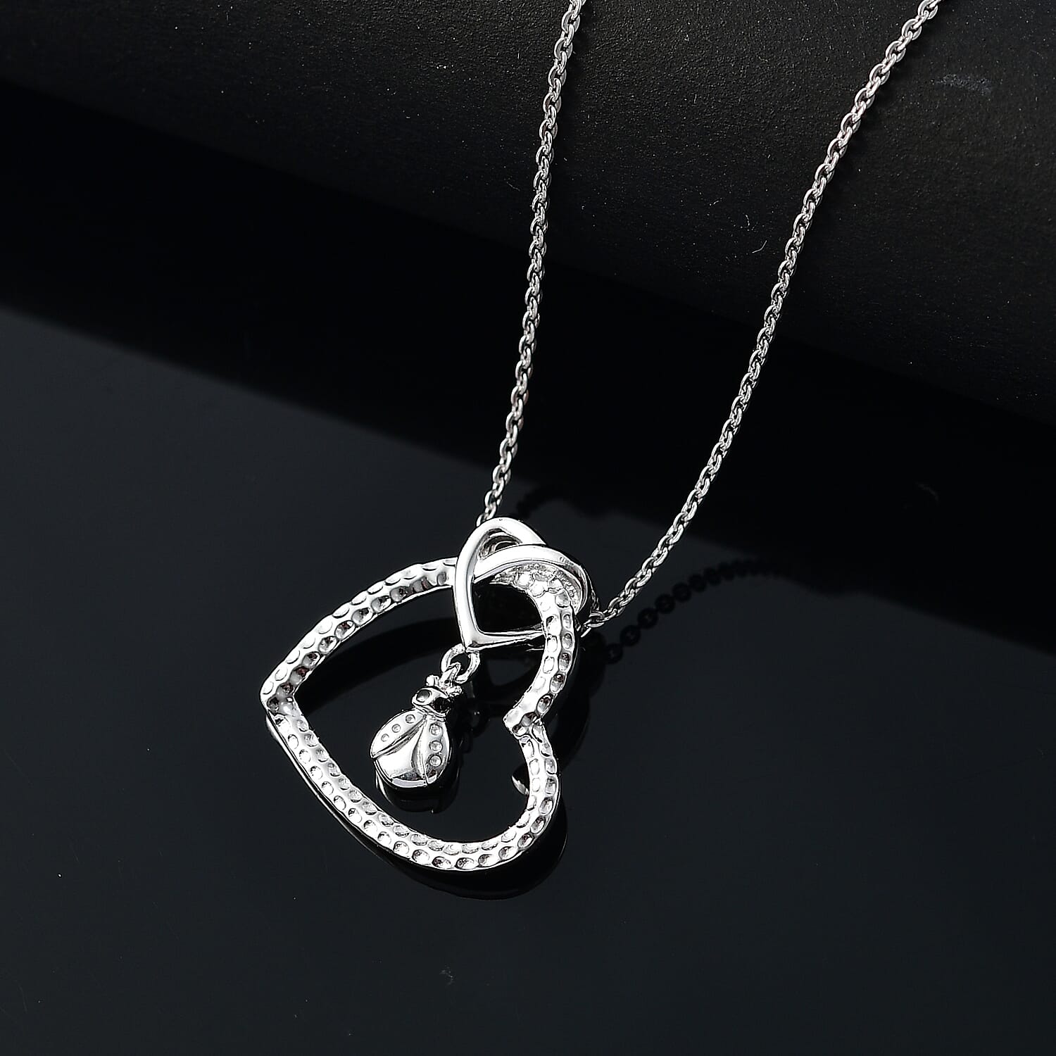 Blue Sapphire Pendant with Chain (Size 20) in Rhodium Overlay Sterling Silver