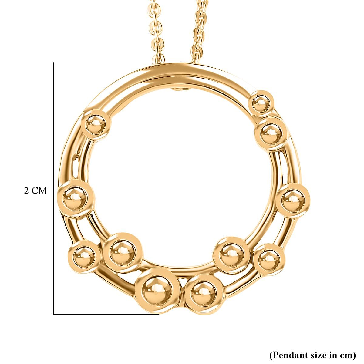 One Time Designer Closeout Deal - Bubble Pendant with Chain (Size 20) in Yellow Gold Overlay Sterling Silver One Time Designer Closeout Deal - Bubble Pendant with Chain (Size 20) in Yellow Gold Overlay Sterling Silver