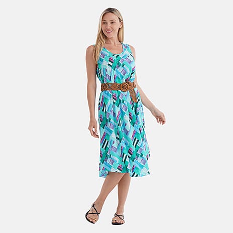 "Maisi printed Umbrella Dress set of 2 with elastic beltOnesize-W 59* L 115cm size-Onesize Color-Multi plaid patternMaterial -100% viscoseweight-Onesize-190g ", "Elastic Belt size-110cm*5cmonesizeColo