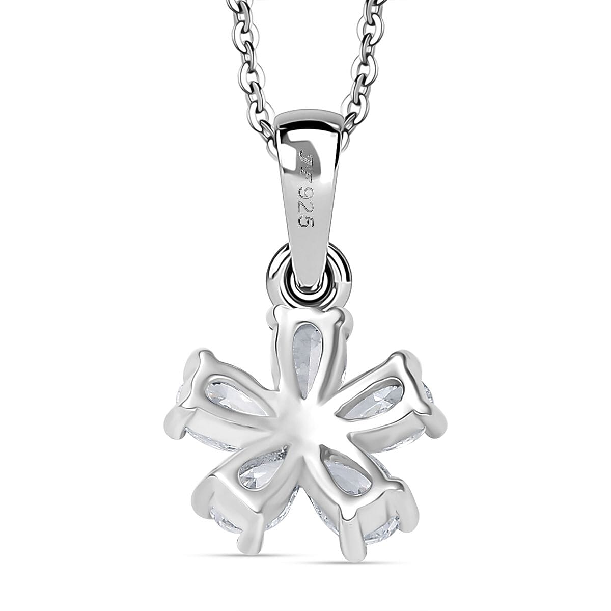 Swarovski Zirconia Pendant with Chain (Size 20) in Rhodium Overlay Sterling Silver 1.50 Ct. Swarovski Zirconia Pendant with Chain (Size 20) in Rhodium Overlay Sterling Silver 1.50 Ct.