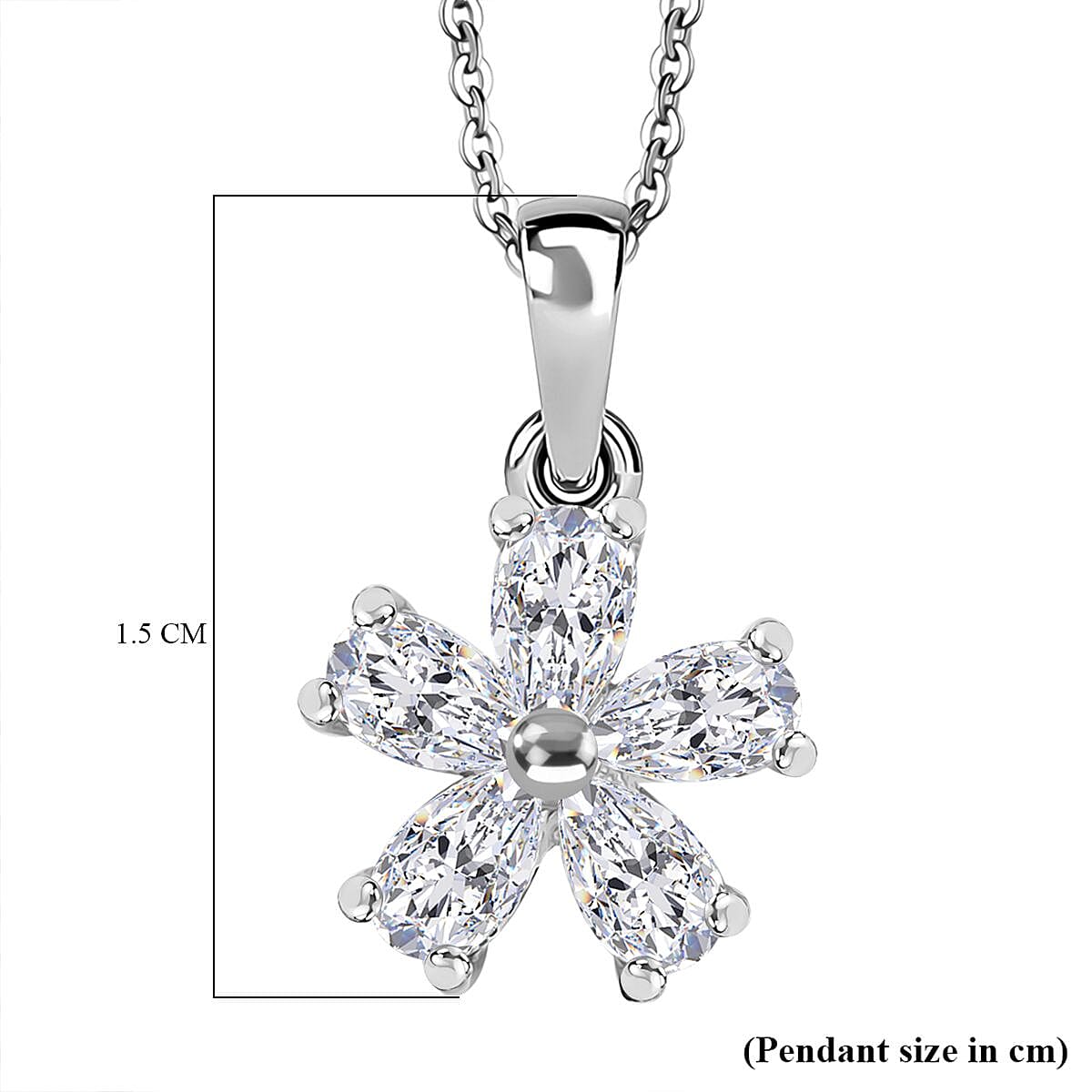 Swarovski Zirconia Pendant with Chain (Size 20) in Rhodium Overlay Sterling Silver 1.50 Ct. Swarovski Zirconia Pendant with Chain (Size 20) in Rhodium Overlay Sterling Silver 1.50 Ct.