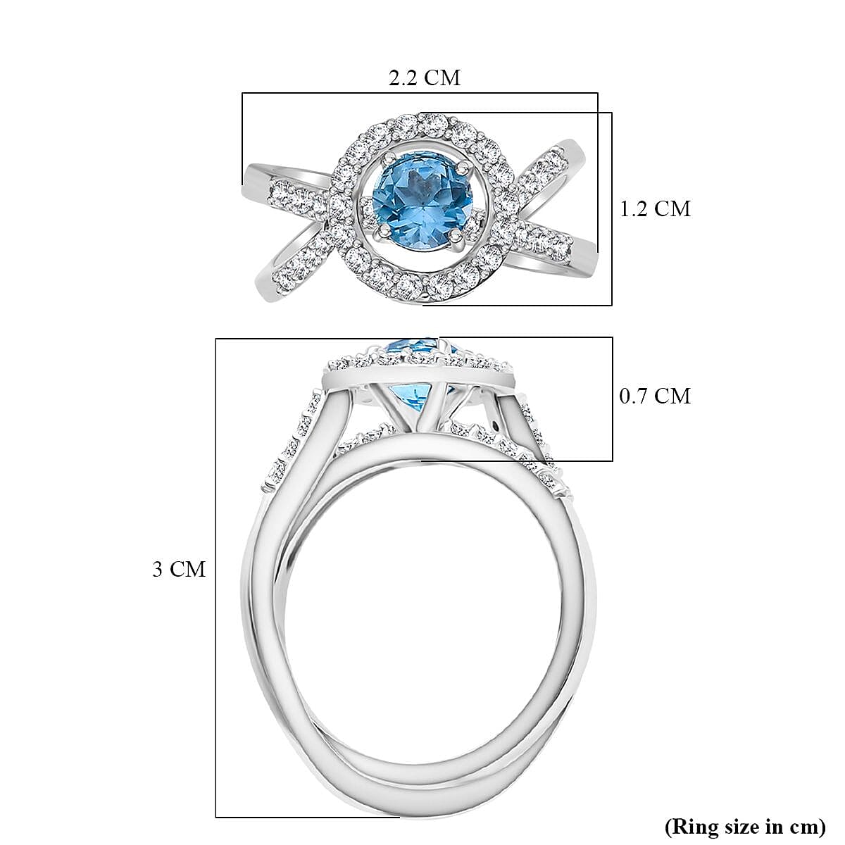 GP Royal Art Deco Collection Set of 2 - Swiss Blue Topaz White Zirco & Blue Sapphire Stackable Ring in Sterling Silver 1.73 Ct. GP Royal Art Deco Collection Set of 2 - Swiss Blue Topaz White Zirco & Blue Sapphire Stackable Ring in Sterling Silver 1.73 Ct.