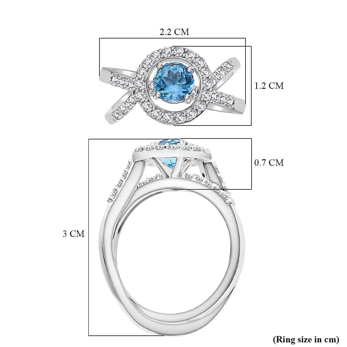 GP Royal Art Deco Collection - Set of 2 Swiss Blue Topaz White Zirco & Blue Sapphire Stackable Ring in Sterling Silver 1.73 Ct. GP Royal Art Deco Collection - Set of 2 Swiss Blue Topaz White Zirco & Blue Sapphire Stackable Ring in Sterling Silver 1.73 Ct.