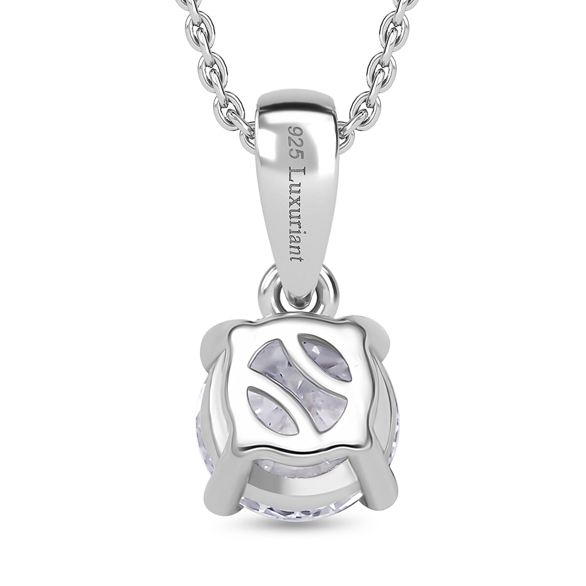 Luxuriant Diamond Lab Grown Diamond SI-G-H Pendant with Chain (Size 20) in Rhodium Overlay Sterling Silver 1.02 Ct.