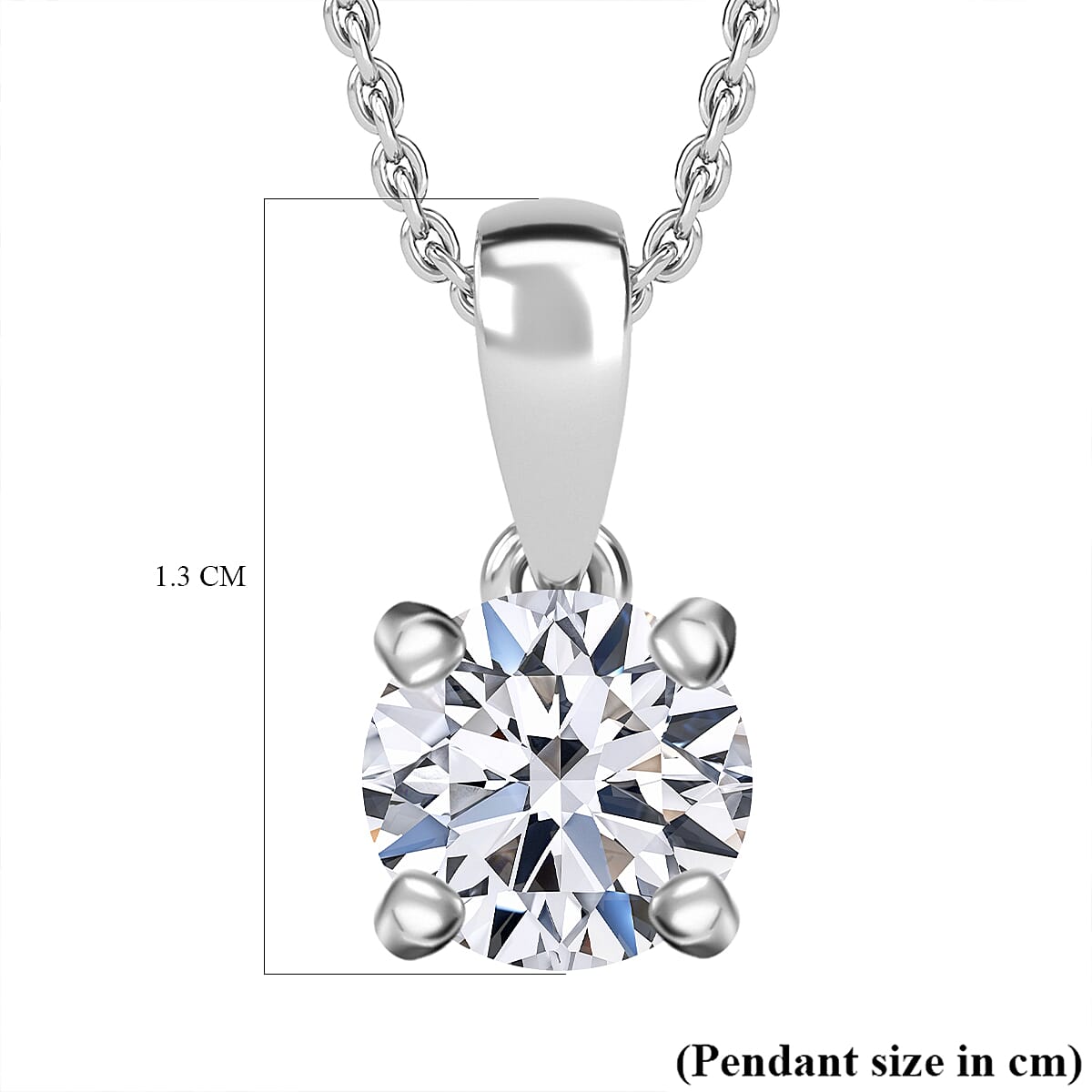 Luxuriant Diamond Lab Grown Diamond SI-G-H Pendant with Chain (Size 20) in Rhodium Overlay Sterling Silver 1.02 Ct.