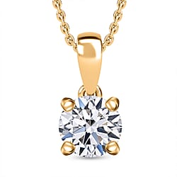LUXURIANT Lab Grown Diamond SI G/H Pendant with Chain (Size 20) in Rhodium Overlay Sterling Silver 1.02 Ct.