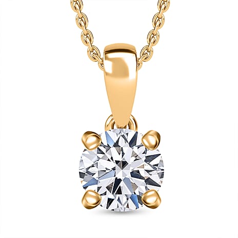 Luxuriant Diamond Lab Grown Diamond (SI-G-H) Pendant with Chain (Size 20) in 18K Vermeil Yellow Gold Plated Sterling Silver 1.02 Ct.