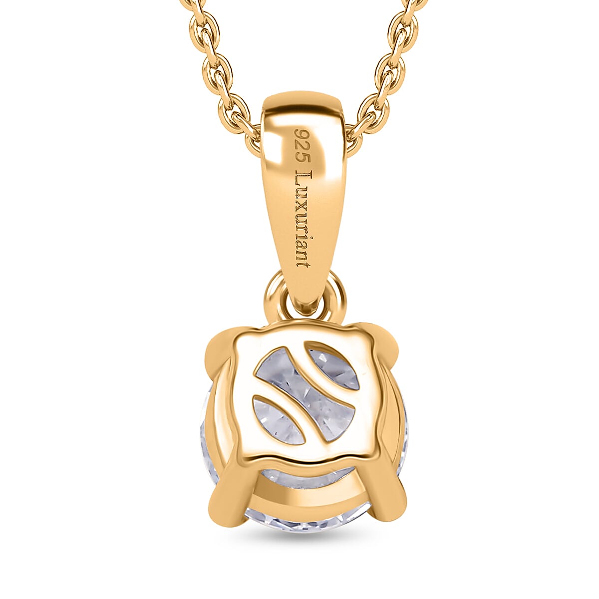 Luxuriant Diamond Lab Grown Diamond (SI-G-H) Pendant with Chain (Size 20) in 18K Vermeil Yellow Gold Plated Sterling Silver 1.02 Ct.