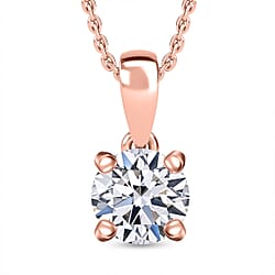 LUXURIANT Lab Grown Diamond SI G/H Pendant with Chain (Size 20) in Rhodium Overlay Sterling Silver 1.02 Ct.
