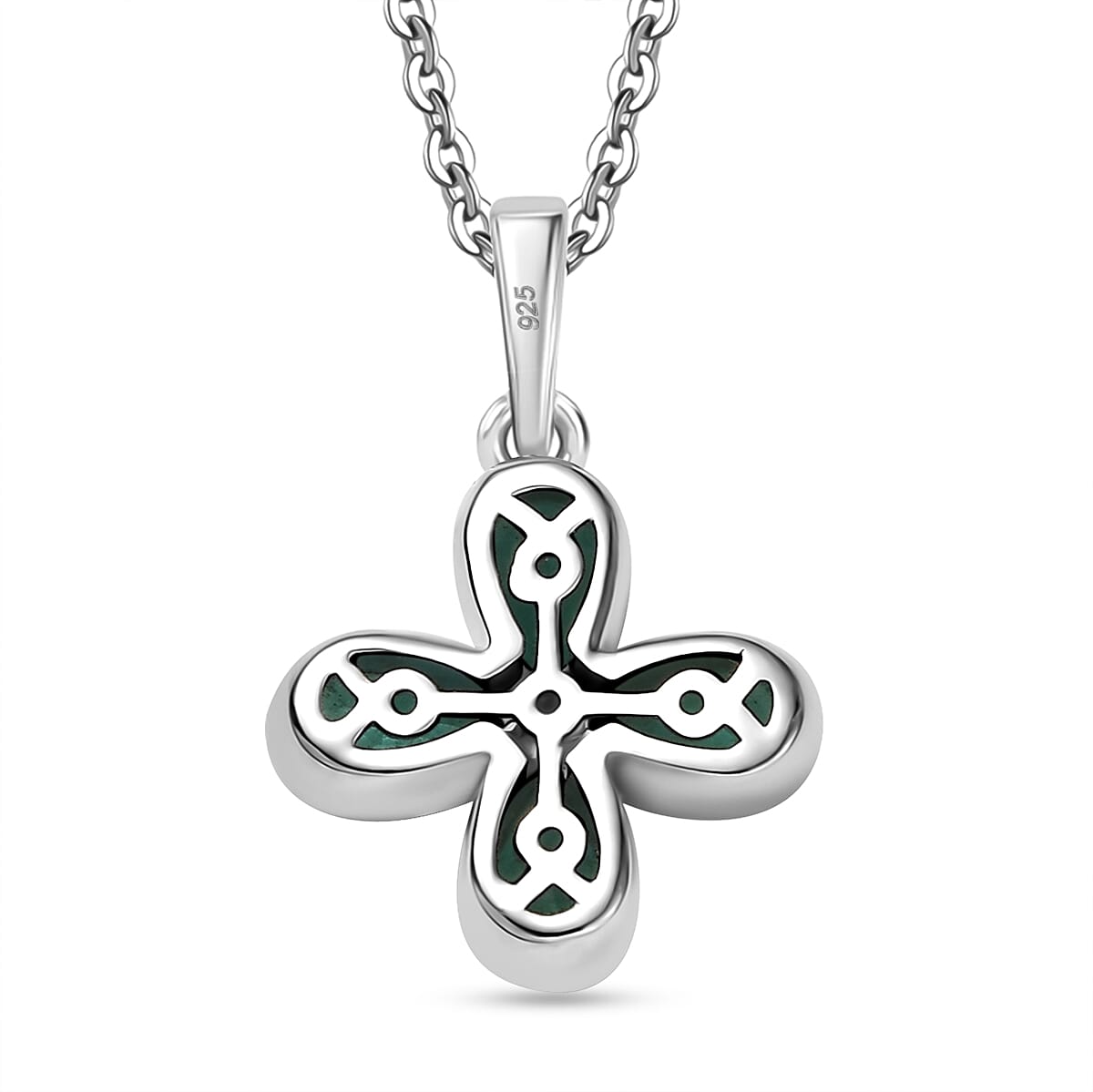 AAA Gemfields Emerald Pendant with Chain (Size 20) in Rhodium Overlay Sterling Silver 0.77 Ct.