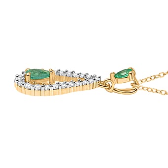 https://tjcuk.sirv.com/Products/43/7/4370280/Emerald-White-Zircon-Pendant-with-Chain-Size-20-in-18K-YG-Vermeil-Ster_4370280_3.jpg?w=342&h=342