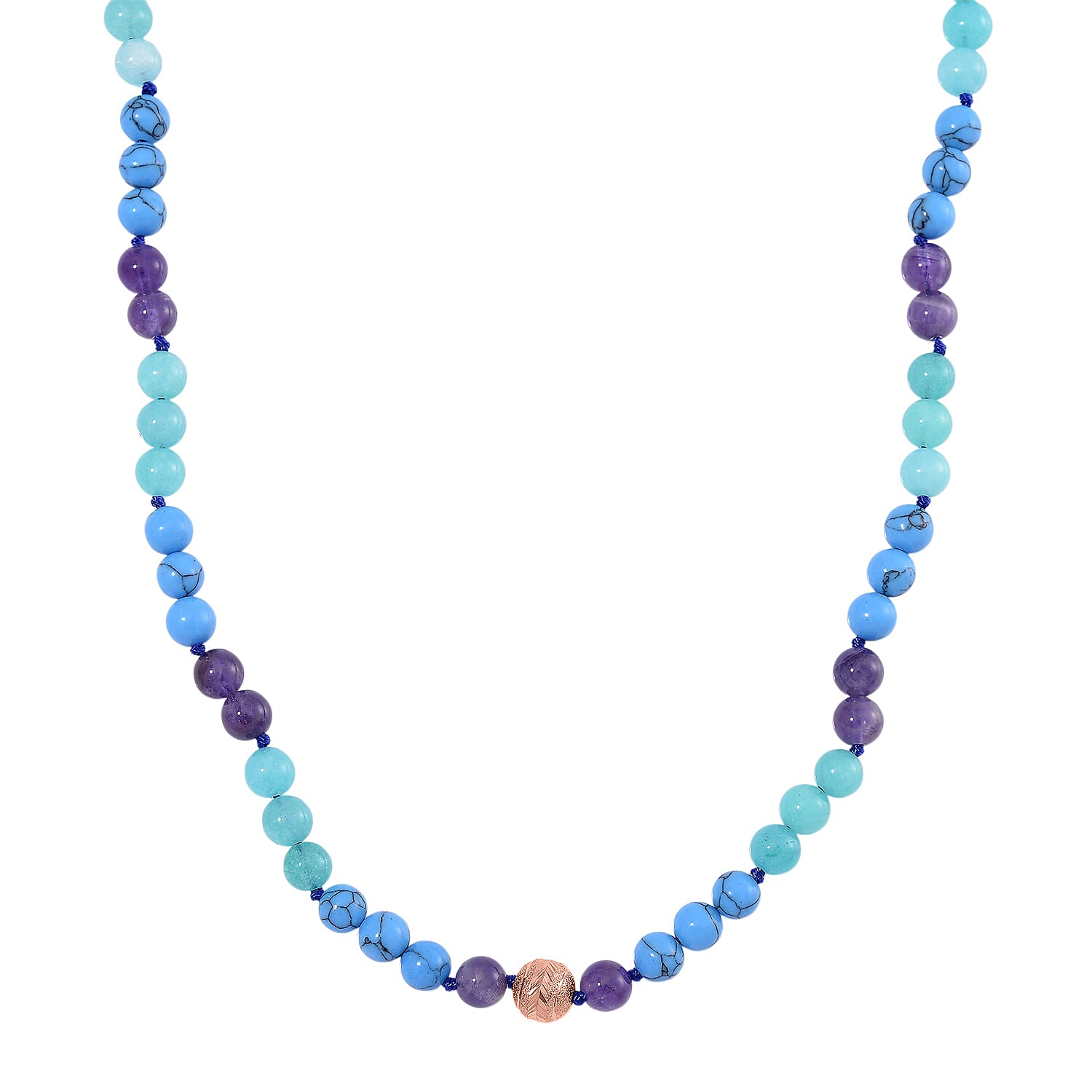 2 Piece Set - Multi Gemstones Necklace (Size 18-2Ext.) and Strechable Bracelet 250.00 Ct.