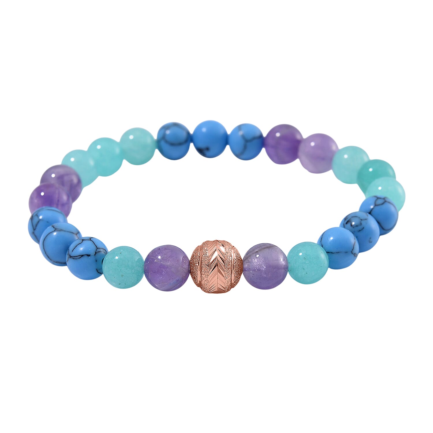 2 Piece Set - Multi Gemstones Necklace (Size 18-2Ext.) and Strechable Bracelet 250.00 Ct.