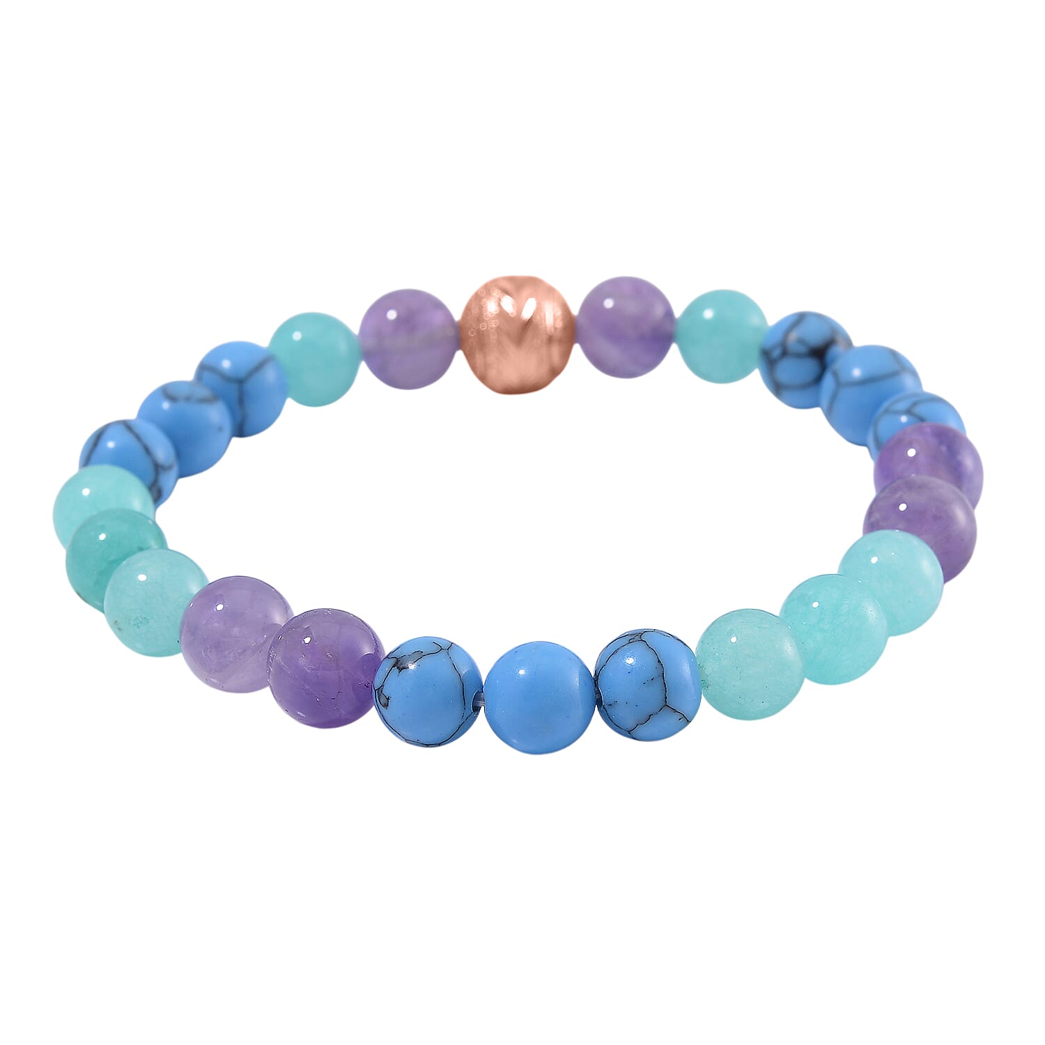 2 Piece Set - Multi Gemstones Necklace (Size 18-2Ext.) and Strechable Bracelet 250.00 Ct.