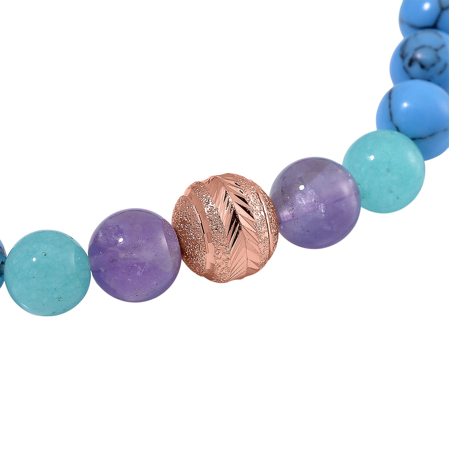 2 Piece Set - Multi Gemstones Necklace (Size 18-2Ext.) and Strechable Bracelet 250.00 Ct.