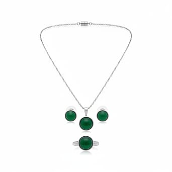https://tjcuk.sirv.com/Products/43/7/4372438/3-Piece-Set-Green-Onyx-Earring-with-Push-Back-Ring-Pendant-with-Chain-_4372438.jpg?w=342&h=342