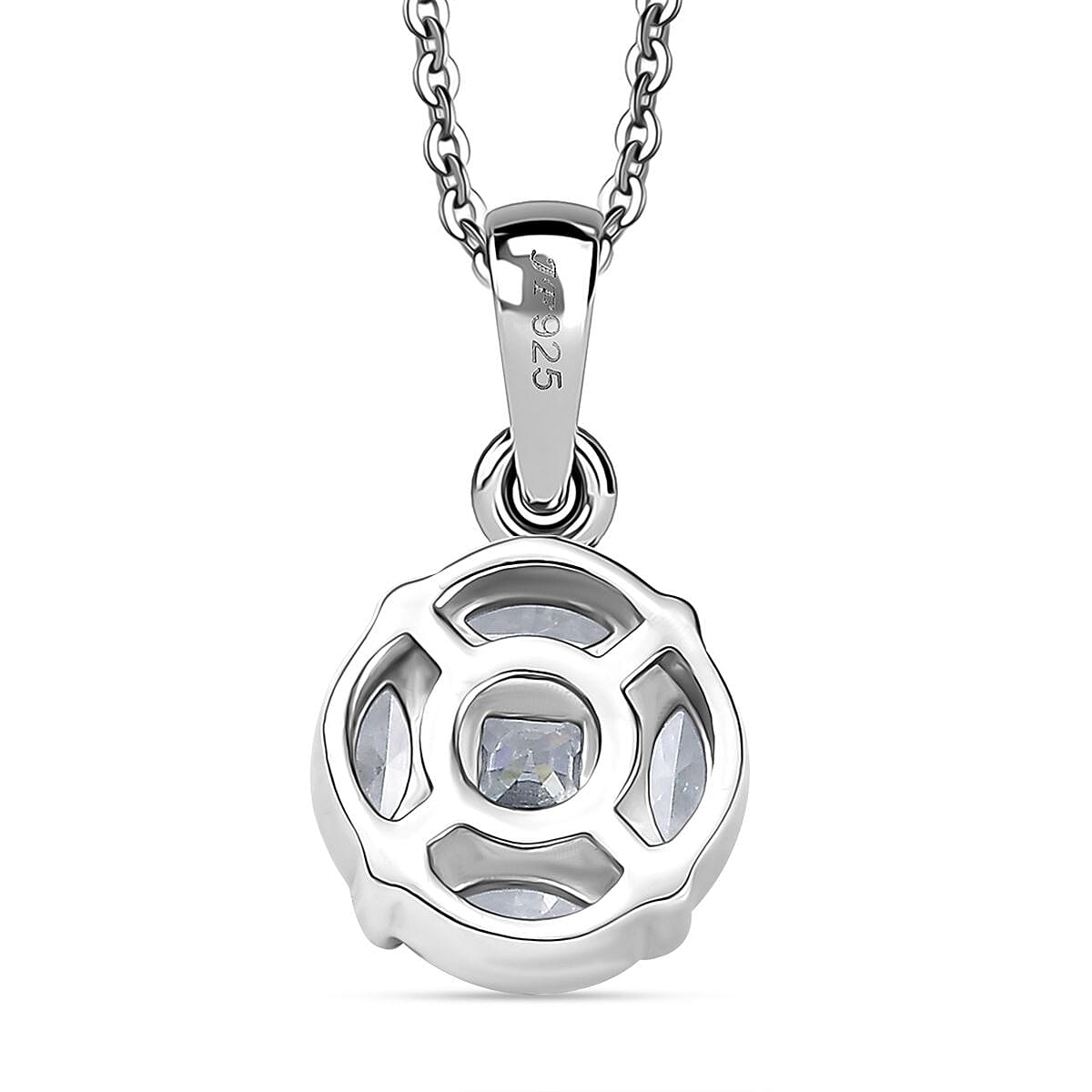 Swarovski Zirconia Solitaire Pendant with Chain (Size 20) in Rhodium Overlay Sterling Silver 1.36 Ct. Swarovski Zirconia Solitaire Pendant with Chain (Size 20) in Rhodium Overlay Sterling Silver 1.36 Ct.