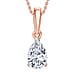 LUXURIANT Pear Cut Lab Grown Diamond Pendant with Chain (Size 18/20) in Rhodium Overlay Sterling Silver