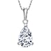 LUXURIANT Asscher Cut Lab Grown Diamond Pendant with Chain (Size 18/20) in Rhodium Overlay Sterling Silver 1 Ct.