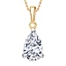 LUXURIANT Pear Cut Lab Grown Diamond Pendant with Chain (Size 18/20) in Vermeil Yellow Gold Plated Sterling Silver 1 Ct.