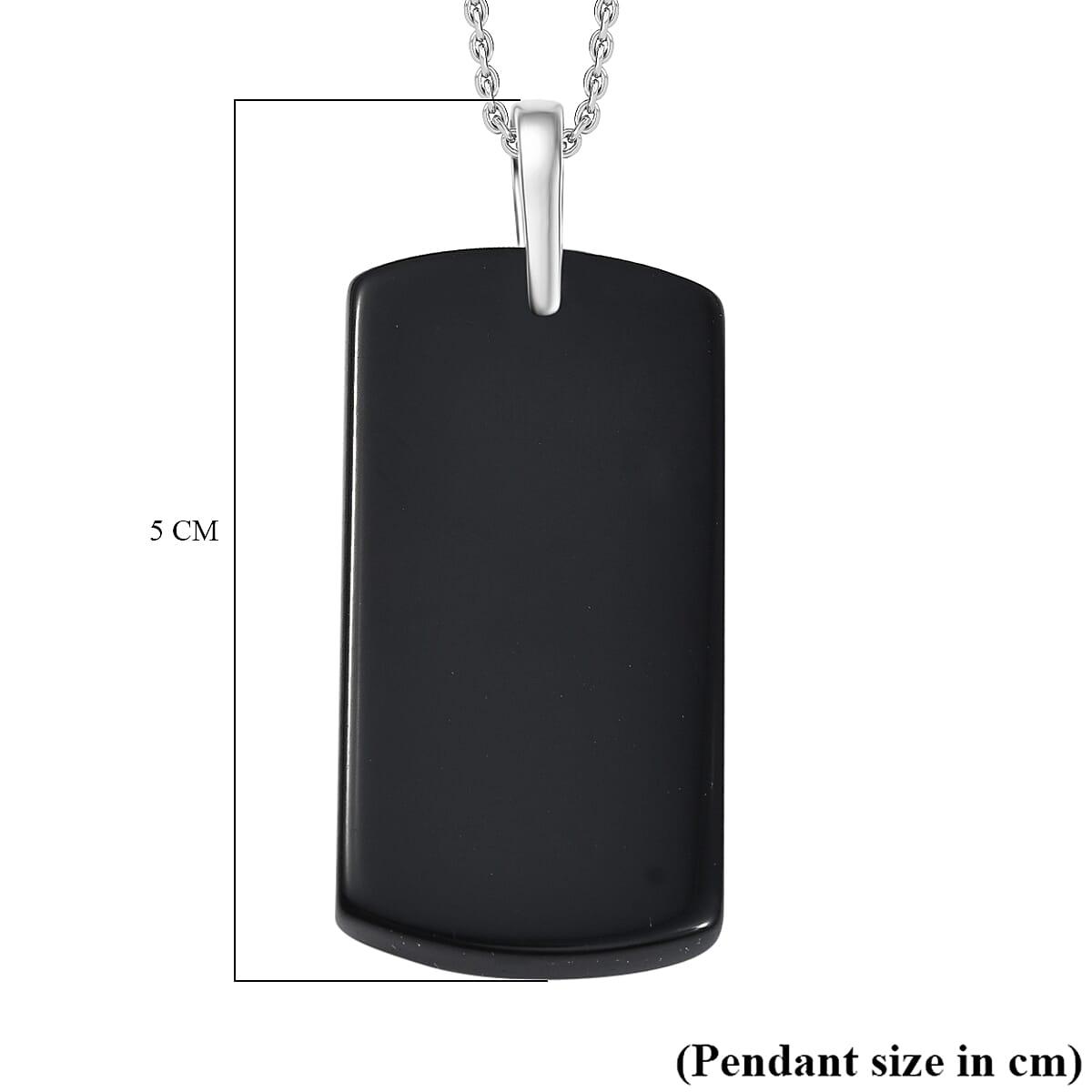 Black Onyx Pendant with Chain (Size 20) 43.68 Ct. Black Onyx Pendant with Chain (Size 20) 43.68 Ct.