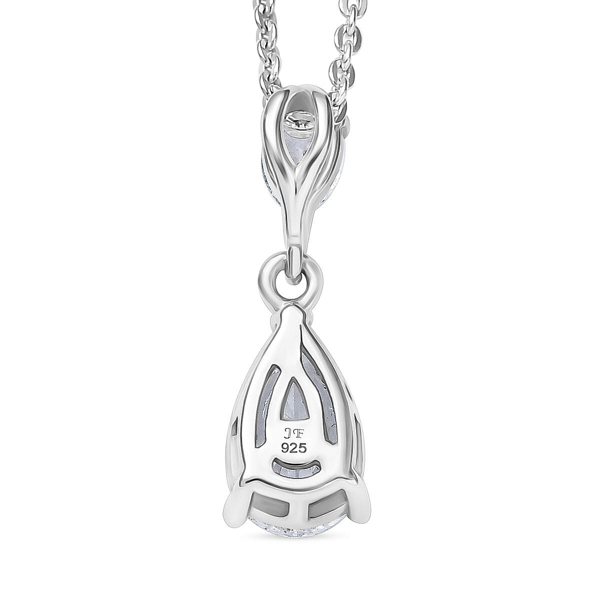 Swarovski Zirconia Pendant with Chain (Size 20) in Rhodium Overlay Sterling Silver 1.51 Ct. Swarovski Zirconia Pendant with Chain (Size 20) in Rhodium Overlay Sterling Silver 1.51 Ct.