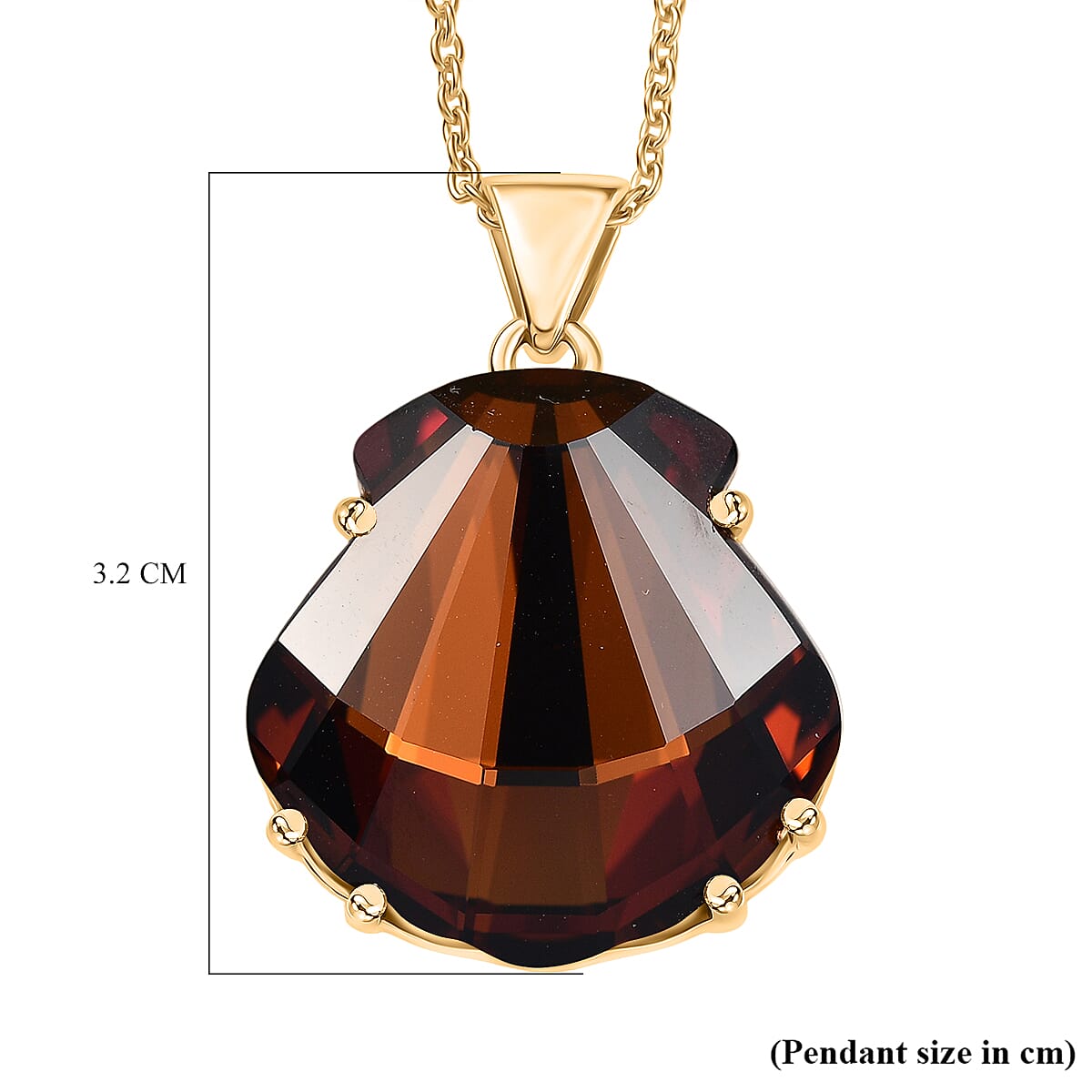 Closeout Deal - Smoked Topaz Swarovski Crystal Pendant with Chain (Size 20) in Yellow Gold Tone 29.50 Ct. Closeout Deal - Smoked Topaz Swarovski Crystal Pendant with Chain (Size 20) in Yellow Gold Tone 29.50 Ct.