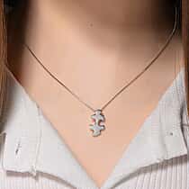 Lucy Q Jigsaw Collection - Puzzle Piece Pendant with Chain (Size 18) in Rhodium Overlay Sterling Silver