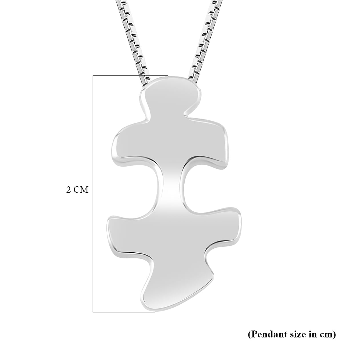 Lucy Q Jigsaw Collection - Puzzle Piece Pendant with Chain (Size 16-18) with Lobster Clasp in Rhodium Overlay Sterling Silver Lucy Q Jigsaw Collection - Puzzle Piece Pendant with Chain (Size 16-18) with Lobster Clasp in Rhodium Overlay Sterling Silver