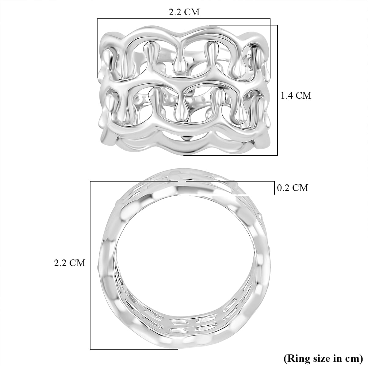 Lucy Q Drip Collection - Set of 3 - Ring in Rhodium Overlay Sterling Silver, Silver wt.7.80 Gms. Lucy Q Drip Collection - Set of 3 - Ring in Rhodium Overlay Sterling Silver, Silver wt.7.80 Gms.