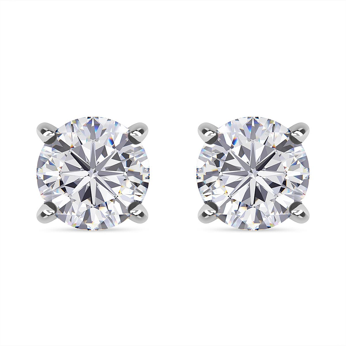 2 Piece Set Moissanite Bracelet & Earrings (Size 7.5) GB Lock Box in Rhodium Overlay Sterling Silver 11.00 Ct, Silver Wt. 8.54 Gms.