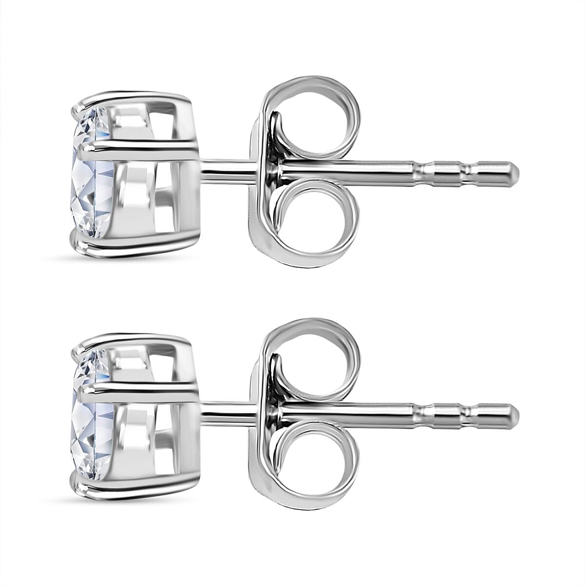 2 Piece Set Moissanite Bracelet & Earrings (Size 7.5) GB Lock Box in Rhodium Overlay Sterling Silver 11.00 Ct, Silver Wt. 8.54 Gms.