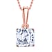 LUXURIANT Asscher Cut Lab Grown Diamond Pendant with Chain (Size 18/20) in Rhodium Overlay Sterling Silver