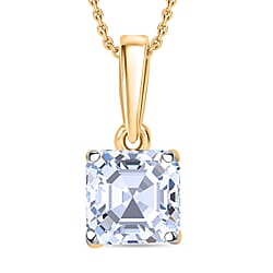 LUXURIANT Pear Cut Lab Grown Diamond Pendant with Chain (Size 18/20) in Vermeil Yellow Gold Plated Sterling Silver 1 Ct.