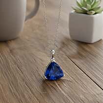 RHAPSODY 950 Platinum AAAA Trillion Cut Tanzanite Necklace (Size 20) 5.03 Ct.