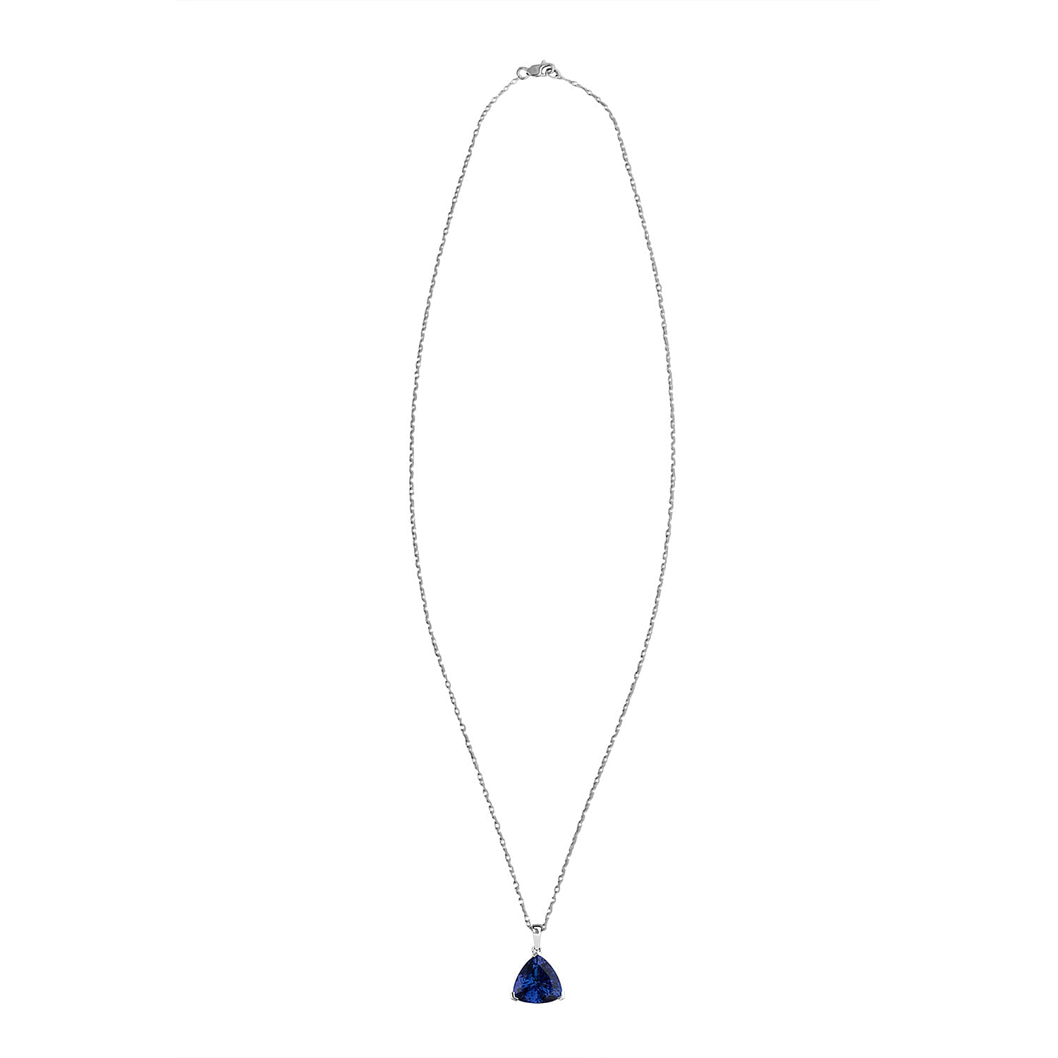 RHAPSODY 950 Platinum AAAA Trillion Cut Tanzanite Necklace (Size 20) 5.03 Ct.