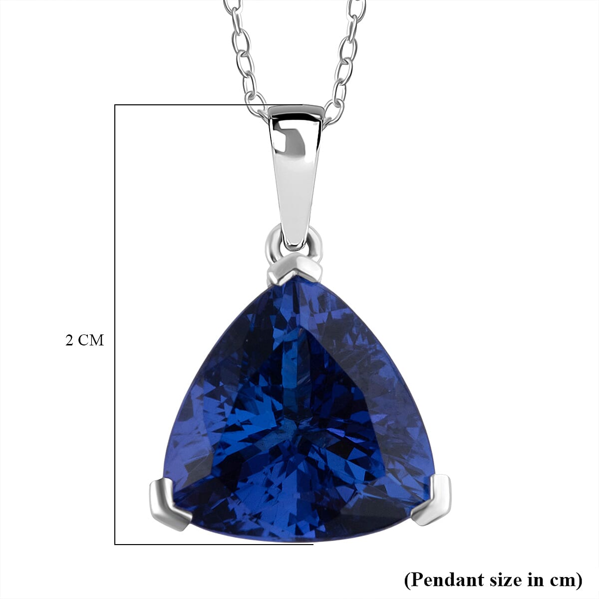 RHAPSODY 950 Platinum AAAA Trillion Cut Tanzanite Necklace (Size 20) 5.03 Ct.
