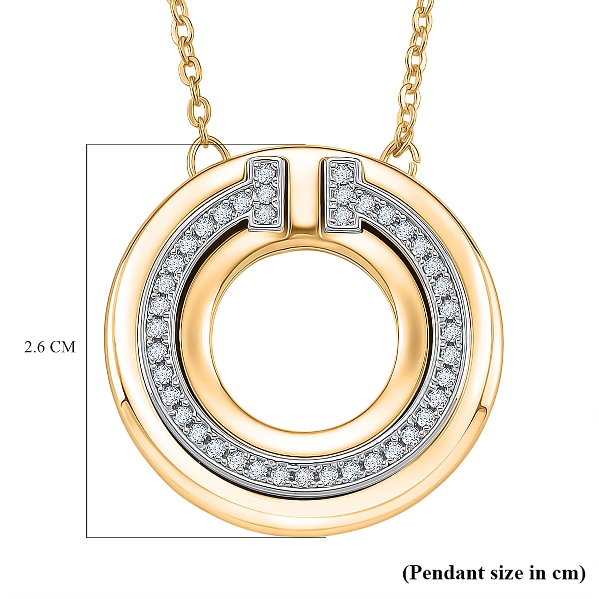 Designer Inspired - White Cubic Zirconia Pendant with Chain (Size 20 - 2 Ext)