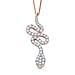 White Zircon Pendant with Chain (Size 20) in 18K Vermeil Rose Gold Plated Sterling Silver 1.15 Ct.