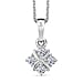 LUXURIANT Lab Grown Diamond Pendant with Chain (Size 20) in Rhodium Overlay Sterling Silver (SI-GH)