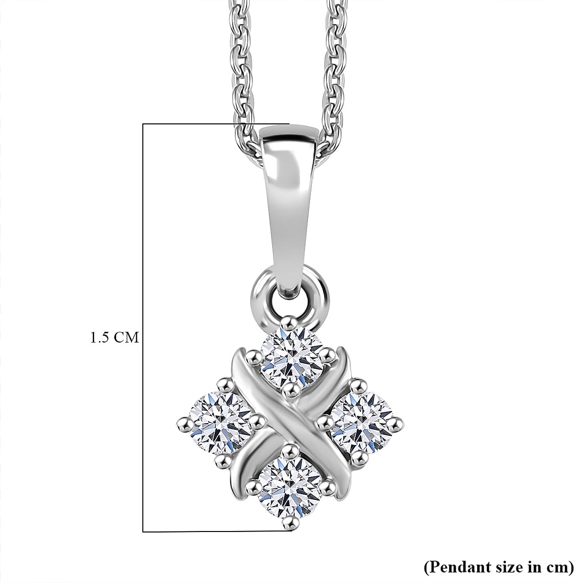 Luxuriant Diamond Lab Grown Diamond (SI-GH) Pendant with Chain (Size 20) in Rhodium Overlay Sterling Silver Luxuriant Diamond Lab Grown Diamond (SI-GH) Pendant with Chain (Size 20) in Rhodium Overlay Sterling Silver