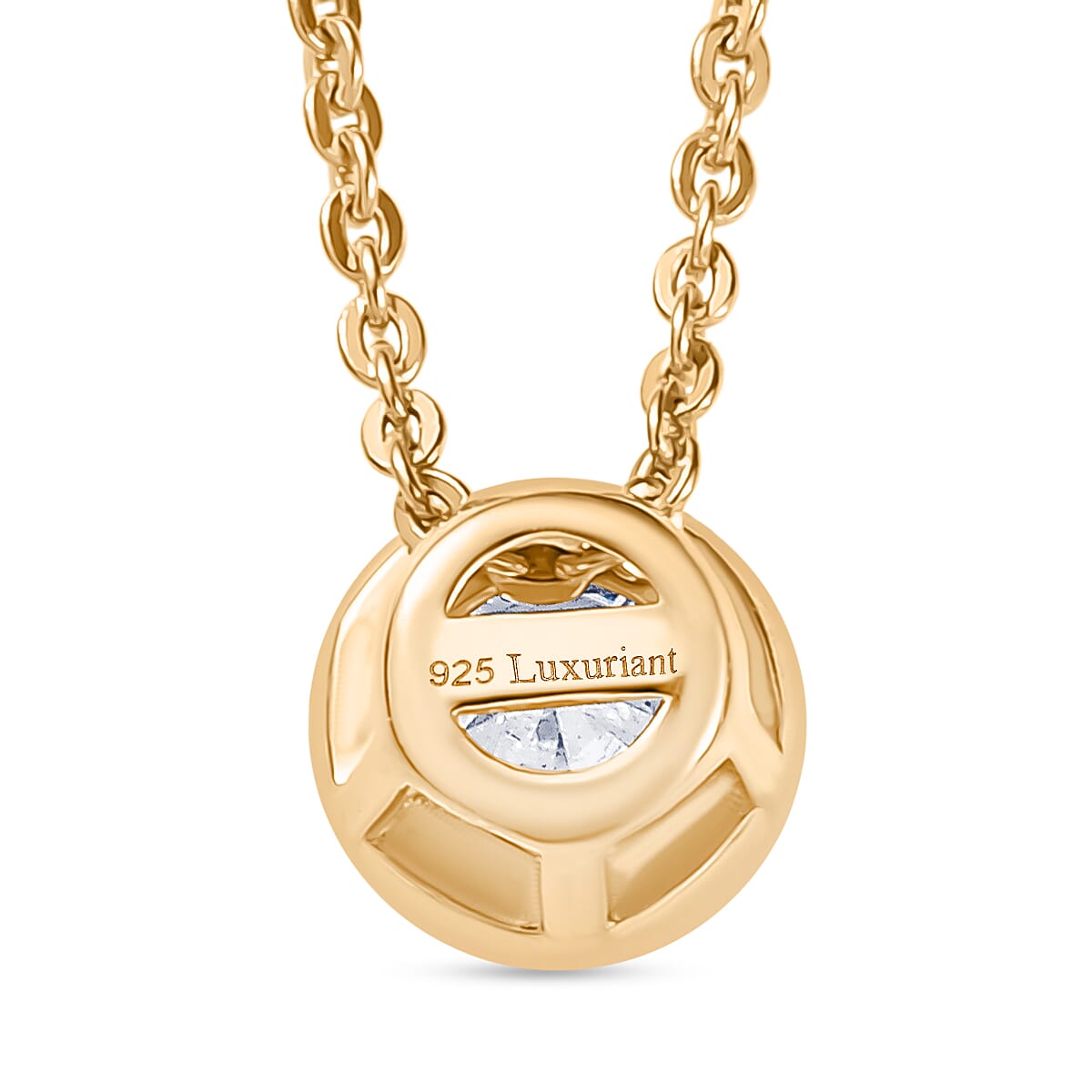 Luxuriant Diamond Lab Grown Diamond (SI-G-H) Pendant with Chain (Size 20) in 18K Vermeil Yellow Gold Plated Sterling Silver 0.25 Cts Luxuriant Diamond Lab Grown Diamond (SI-G-H) Pendant with Chain (Size 20) in 18K Vermeil Yellow Gold Plated Sterling Silver 0.25 Cts