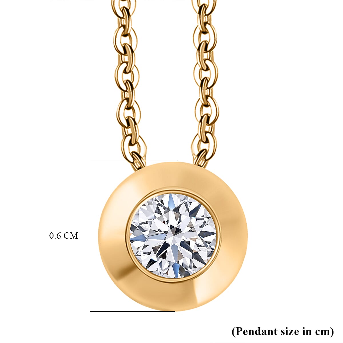 Luxuriant Diamond Lab Grown Diamond (SI-G-H) Pendant with Chain (Size 20) in 18K Vermeil Yellow Gold Plated Sterling Silver 0.25 Cts Luxuriant Diamond Lab Grown Diamond (SI-G-H) Pendant with Chain (Size 20) in 18K Vermeil Yellow Gold Plated Sterling Silver 0.25 Cts